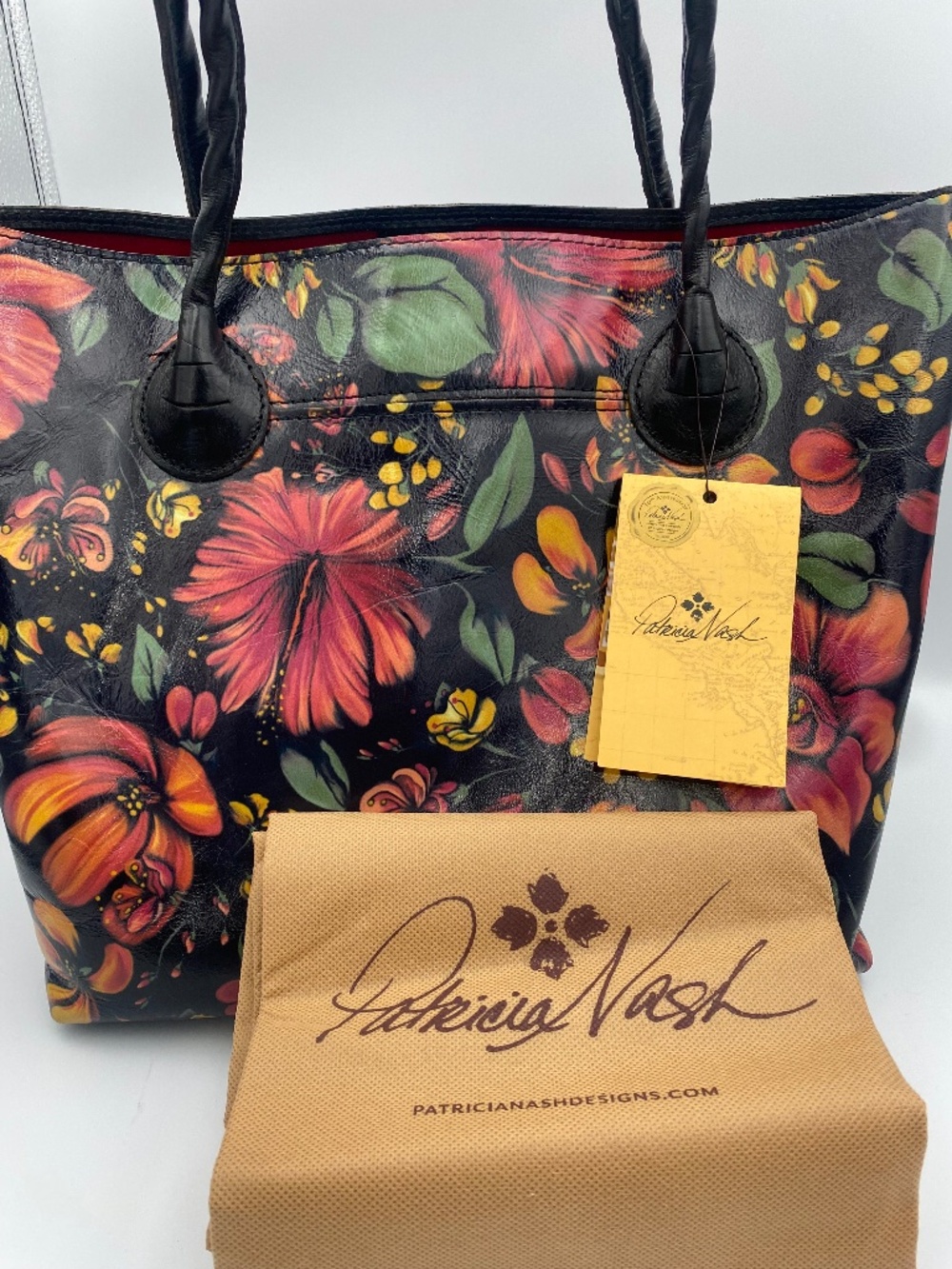 Patricia Nash Tote Bag Leather Tropical Floral NWT